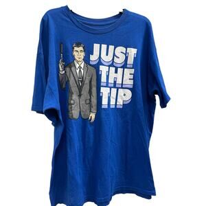 Archer TV Show Just The Top Blue tee big and tall SZ XXL 2X